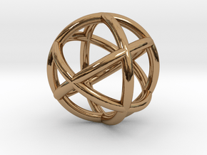  0402 Spherical Cuboctahedron (d=2.2cm) #002 in Polished Brass
