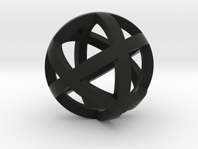 0401 Spherical Cuboctahedron (d=2.2cm) #001 in Black Natural Versatile Plastic