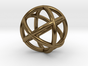  0402 Spherical Cuboctahedron (d=2.2cm) #002 in Polished Bronze