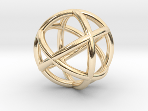  0402 Spherical Cuboctahedron (d=2.2cm) #002 in 14k Gold Plated Brass