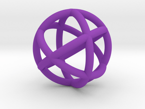  0402 Spherical Cuboctahedron (d=2.2cm) #002 in Purple Processed Versatile Plastic