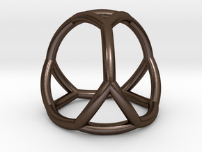 0406 Spherical Truncated Tetrahedron #002 in Polished Bronze Steel