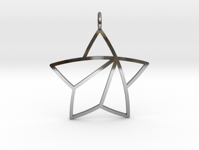 Achievement Star Pendant in Fine Detail Polished Silver