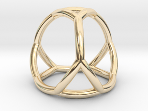 0406 Spherical Truncated Tetrahedron #002 in 14k Gold Plated Brass