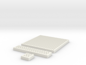 SciFi Tile 08 - Hex Grating in White Natural Versatile Plastic