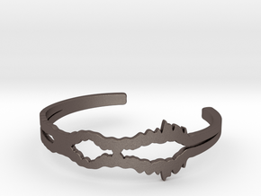 I Love You Sound Wave | Wrist Cuff in Polished Bronzed Silver Steel: Large