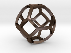 0409 Spherical Truncated Octahedron #001 in Polished Bronze Steel