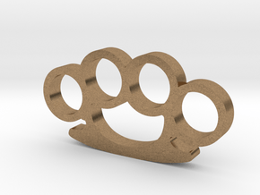 Round Knuckle Duster Ornament in Natural Brass