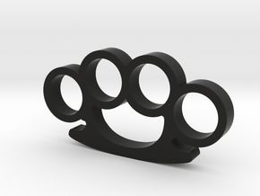 Round Knuckle Duster Ornament in Black Natural Versatile Plastic