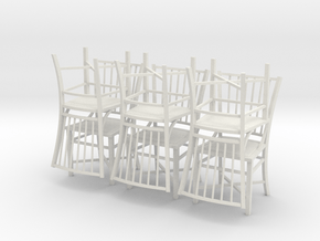1:24 French Country Chair Set in White Natural Versatile Plastic