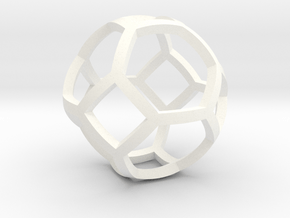 0409 Spherical Truncated Octahedron #001 in White Processed Versatile Plastic
