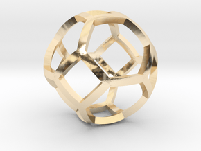 0409 Spherical Truncated Octahedron #001 in 14k Gold Plated Brass