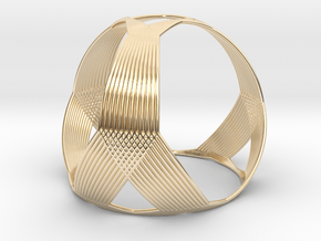  0407 Spherical Truncated Tetrahedron #003 in 14k Gold Plated Brass