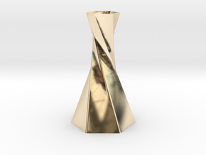 Twisted Hex Vase in 14K Yellow Gold