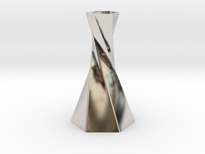 Twisted Hex Vase in Platinum