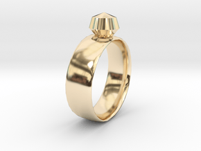 Gem Ring in 14k Gold Plated Brass