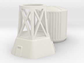 Water Tower in White Natural Versatile Plastic