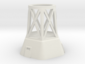 Concrete Tower Base Section in White Natural Versatile Plastic