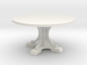 Decorative Round Table in White Natural Versatile Plastic: 1:48