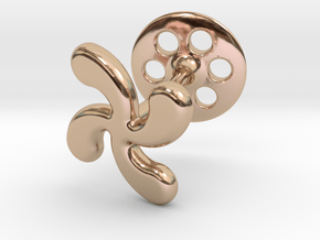 Cross Basque Cufflinks in 14k Rose Gold Plated Brass