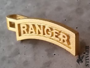 Ranger Tab Tie Bar in Polished Gold Steel