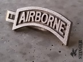 Airborne Tab Tie Bar in Polished and Bronzed Black Steel