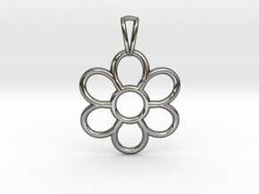 Share Your Smile With Me Sunflower Pendant (Small) in Fine Detail Polished Silver
