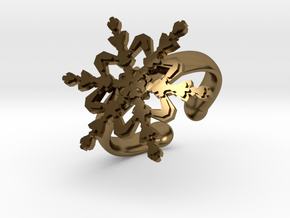 Snowflake Ring 2 d=16.5mm Adjustable h35d165a in Polished Bronze