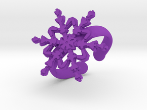 Snowflake Ring 2 d=16.5mm Adjustable h35d165a in Purple Processed Versatile Plastic