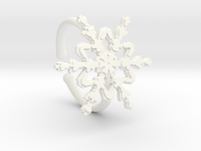 Snowflake Ring 2 d=16.5mm Adjustable h21d165a in White Processed Versatile Plastic