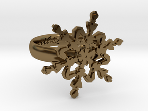 Snowflake Ring 2 d=16mm h35d16 in Polished Bronze