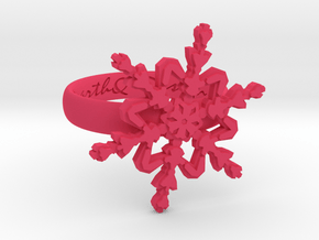 Snowflake Ring 2 d=16mm h35d16 in Pink Processed Versatile Plastic