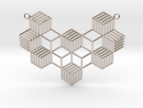 Cubic Necklace in Rhodium Plated Brass