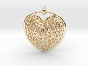 Heart Pendant in 14k Gold Plated Brass