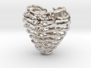 Broken Heart in Rhodium Plated Brass