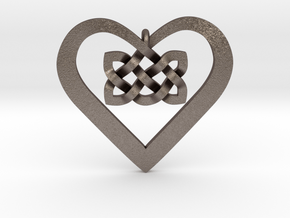 Coduro Celtic Heart in Polished Bronzed Silver Steel