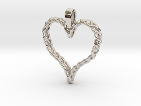 Celtic Heart in Rhodium Plated Brass