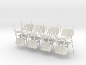 1:24 C 275 Chairs Set of 8 in White Natural Versatile Plastic
