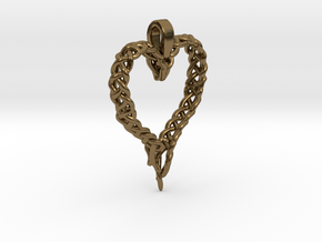 Celtic Unraveled Heart  in Polished Bronze