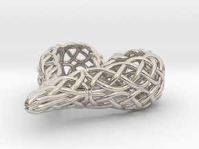 The Celtic Heart in Rhodium Plated Brass