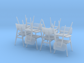 1:48 C 275 Chair Set of 8 in Smooth Fine Detail Plastic