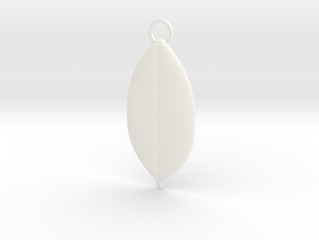 Elegant Leaf Pendant in White Processed Versatile Plastic