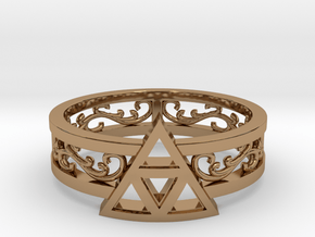Triforce Ring_Size06 in Polished Brass