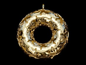 Reptiles Large Pendant - 2.5 Inch. in 18k Gold Plated Brass