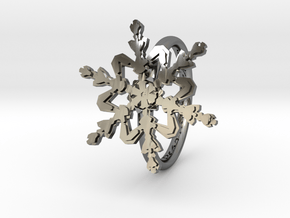 Snowflake Ring 2 d=16mm h21d16 in Fine Detail Polished Silver