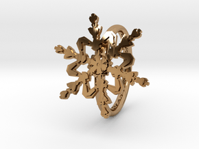 Snowflake Ring 2 d=16mm h21d16 in Polished Brass