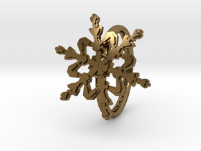 Snowflake Ring 2 d=16mm h21d16 in Polished Bronze