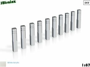 10 Sidewalk poles (1:87) in Tan Fine Detail Plastic