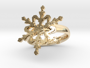 Snowflake Ring 2 d=17mm h35d17 in 14K Yellow Gold