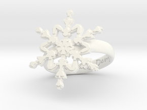 Snowflake Ring 2 d=17mm h35d17 in White Processed Versatile Plastic